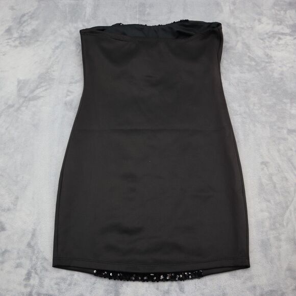 Kimcine Dress Womens M Black Strapless Sequin Design Above the Knee Length - Picture 8 of 11